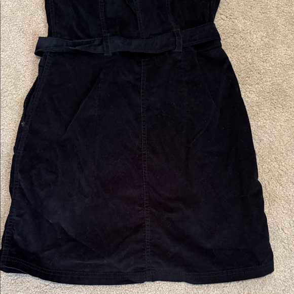 Abercrombie & Fitch Black Velvety Mini Dress with Button Detail - Picture 7 of 7